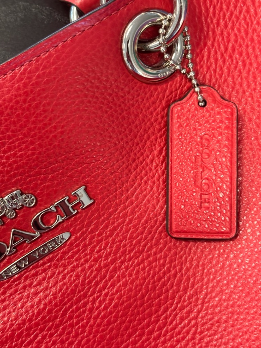 NWOT Coach Jes Leather Tote Bright Cardinal Red 76701 - Picture 5 of 12